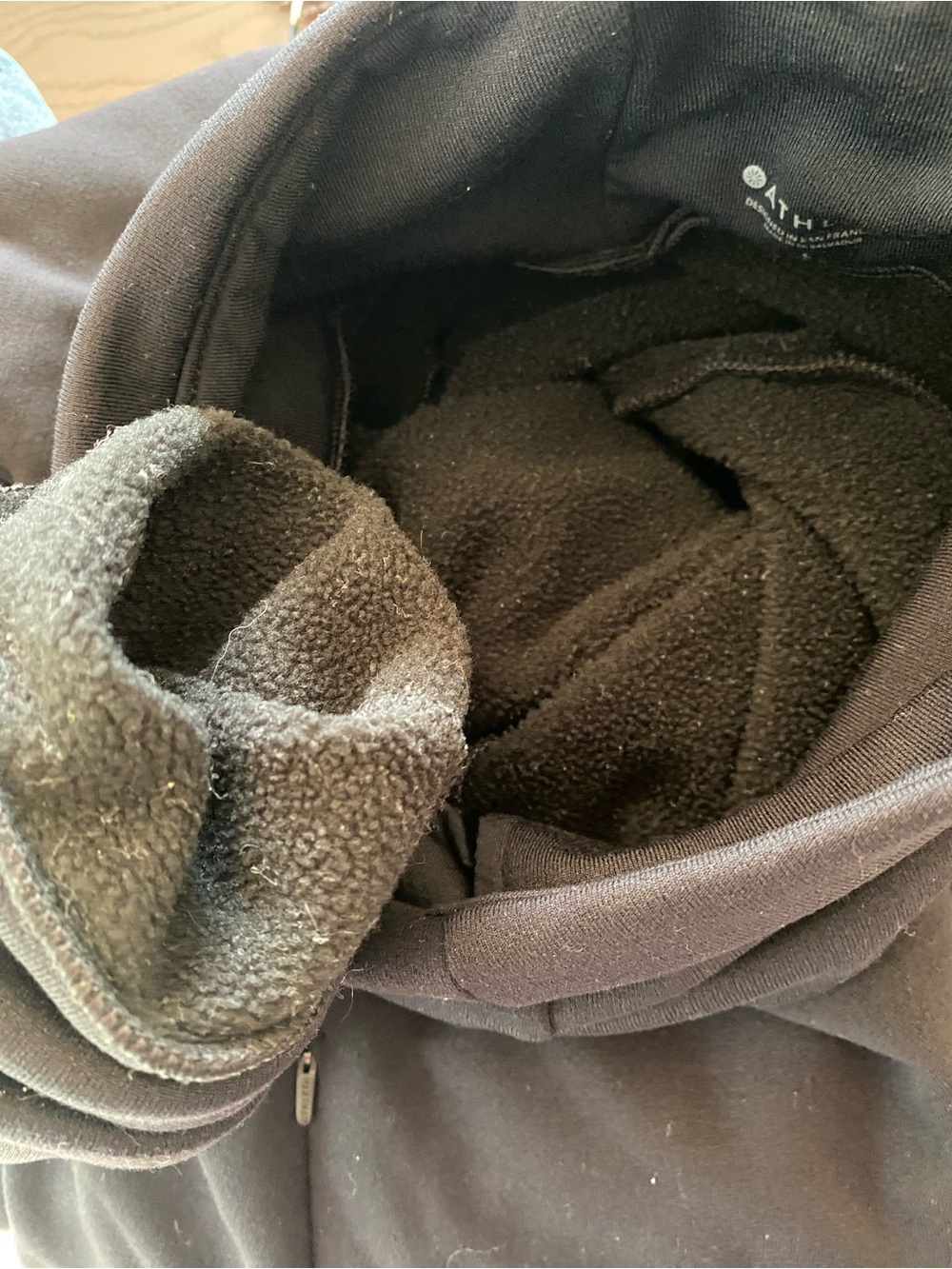 Athleta Black Fleece Lined Roll Neck Pullover Sweatshirt - size large - winter - Picture 8 of 8